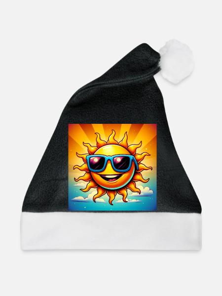 Sonne - Weihnachtsmütze - Schwarz/Weiß