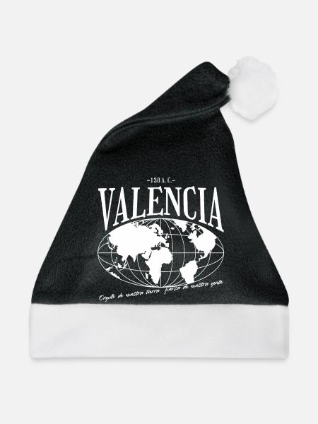 Historische Weltkarte Valencia Design - Weihnachtsmütze - Schwarz/Weiß - Vorne