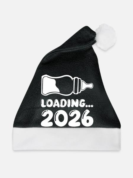 Loading 2026 Babyflasche - Weihnachtsmütze - Schwarz/Weiß