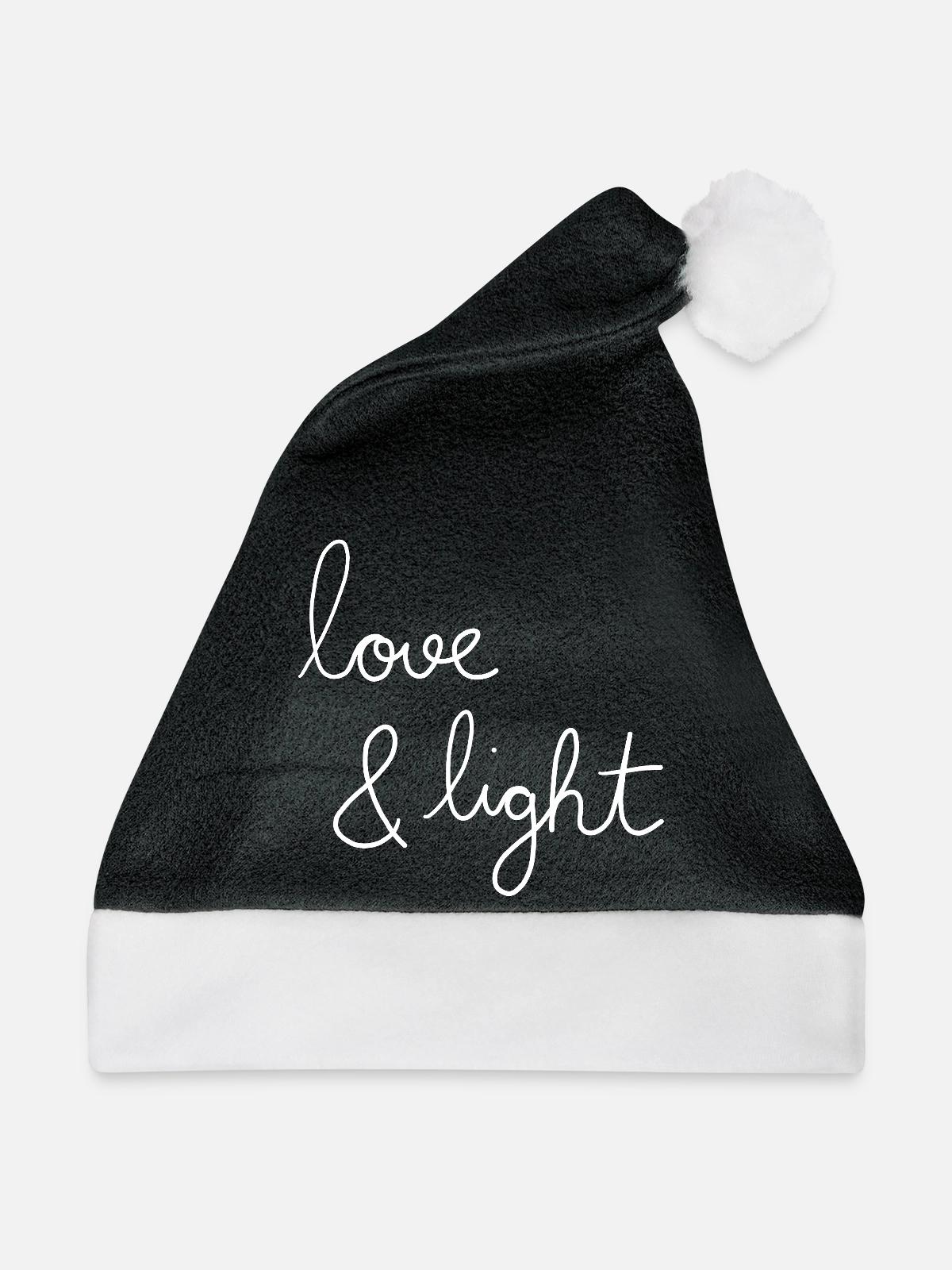 love & light - Weihnachtsmütze - Schwarz/Weiß - Vorne