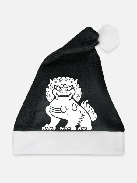 Chinesischer Löwe - Weihnachtsmütze - Schwarz/Weiß