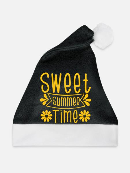 Sommer Sommerzeit, endlich Sommer. - Weihnachtsmütze - Schwarz/Weiß