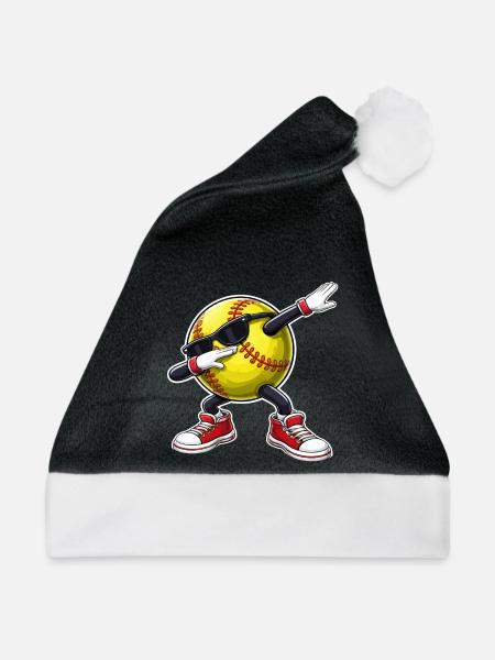 Softball Dabbing - Weihnachtsmütze - Schwarz/Weiß - Vorne