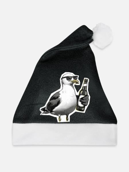Möwe Bier Küste - Weihnachtsmütze - Schwarz/Weiß