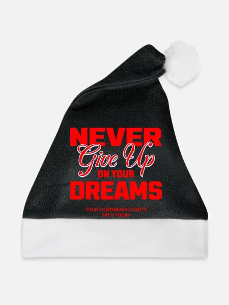 Never Give Up - Weihnachtsmütze - Schwarz/Weiß