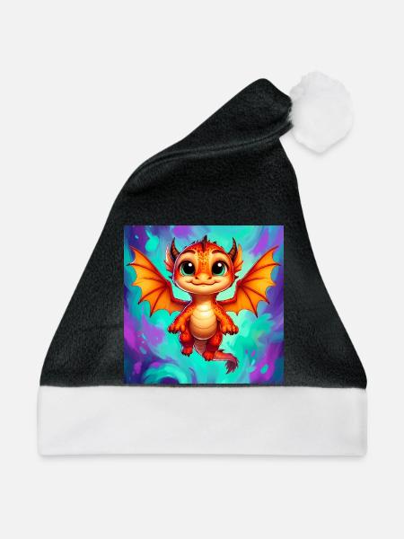 Drache - Weihnachtsmütze - Schwarz/Weiß