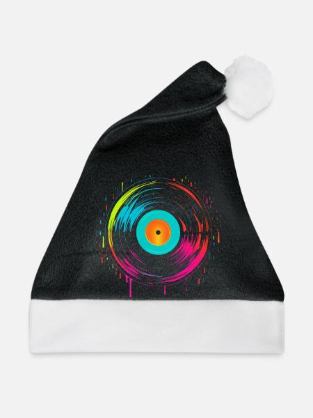 90er Schallplatte Steamwave - Weihnachtsmütze - Schwarz/Weiß