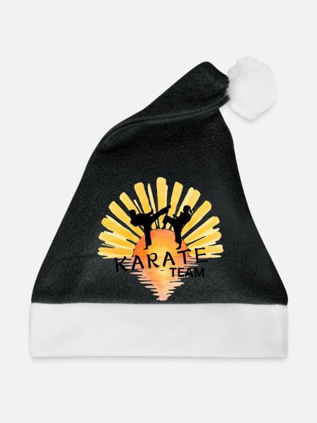 Sunrise Karate Silhouette - Weihnachtsmütze - Schwarz/Weiß