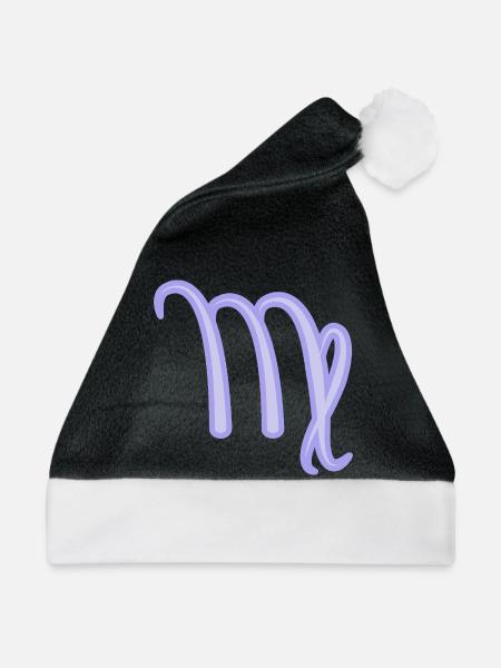 Jungfrau Sternzeichen Pastel Lila - Weihnachtsmütze - Schwarz/Weiß