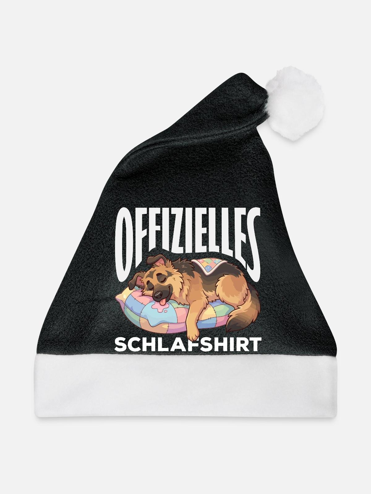 Deutscher Schäferhund - Weihnachtsmütze - Schwarz/Weiß - Vorne