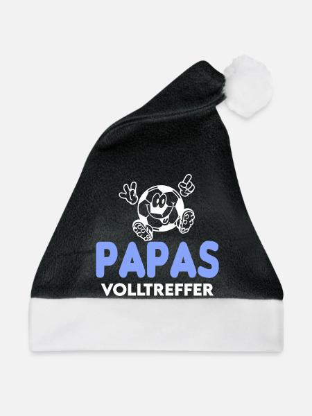 Fußball Papas Volltreffer Babybody Sprüche Body - Weihnachtsmütze - Schwarz/Weiß - Vorne