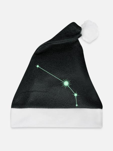 Widderstern, Sternbild, Tierkreiszeichen Grün - Weihnachtsmütze - Schwarz/Weiß