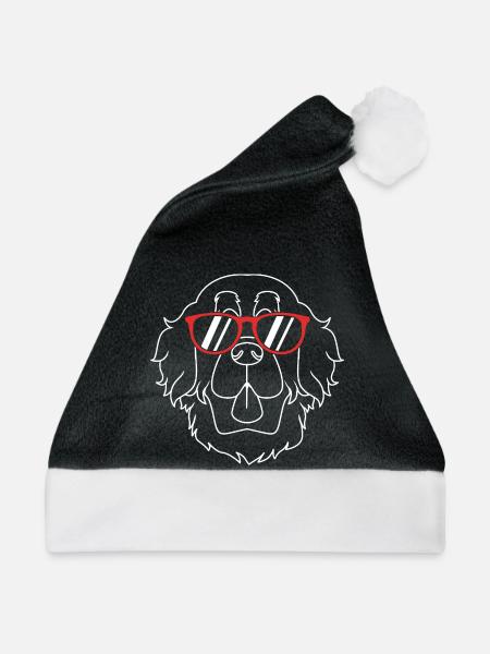 Neufundländer - Weihnachtsmütze - Schwarz/Weiß - Vorne