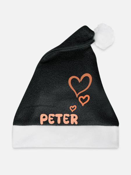 Name Peter - Weihnachtsmütze - Schwarz/Weiß