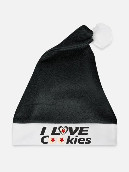 Ich liebe Kekse - Weihnachtsmütze - Schwarz/Weiß