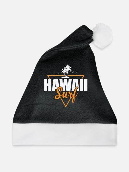 Hawaii Surf USA Amerika Bundesstaat - Weihnachtsmütze - Schwarz/Weiß - Vorne