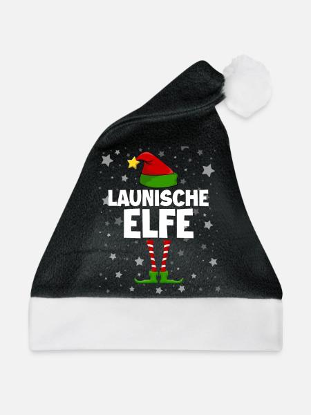 Launische Elfe - Weihnachtsmütze - Schwarz/Weiß - Vorne