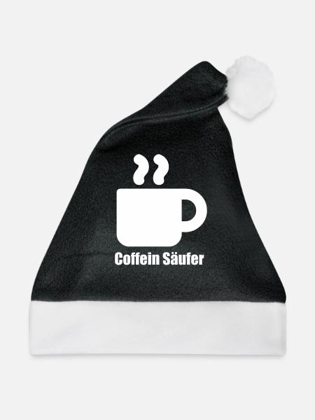 Coffein Säufer - Weihnachtsmütze - Schwarz/Weiß - Vorne