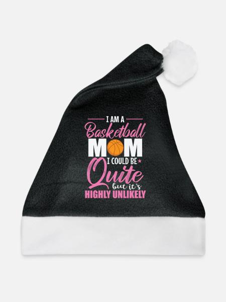 I am a Basketball Mom Frauen Teamsport - Weihnachtsmütze - Schwarz/Weiß - Vorne
