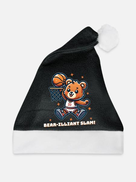 Basketball-Bär - Weihnachtsmütze - Schwarz/Weiß