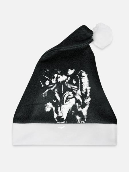 Der weiße Wolf - Weihnachtsmütze - Schwarz/Weiß - Vorne