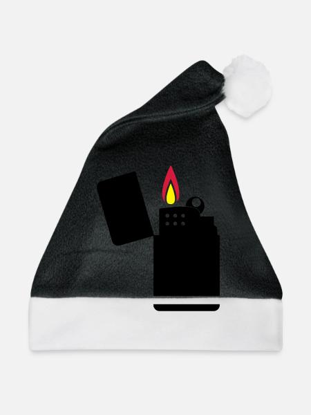 feuerzeug_02 - Weihnachtsmütze - Schwarz/Weiß