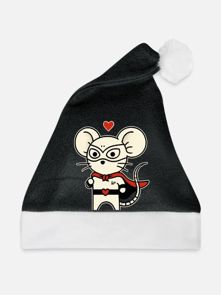 Maus Held der Liebe - Weihnachtsmütze - Schwarz/Weiß