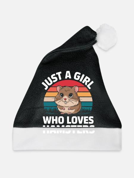 Hamster - Weihnachtsmütze - Schwarz/Weiß