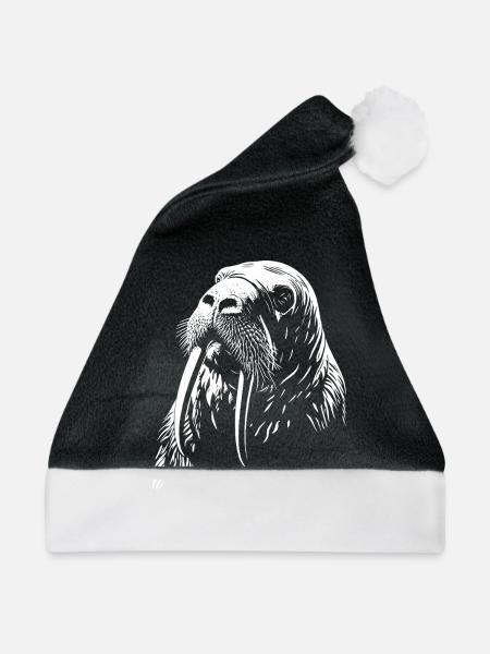 Walrus - Weihnachtsmütze - Schwarz/Weiß - Vorne