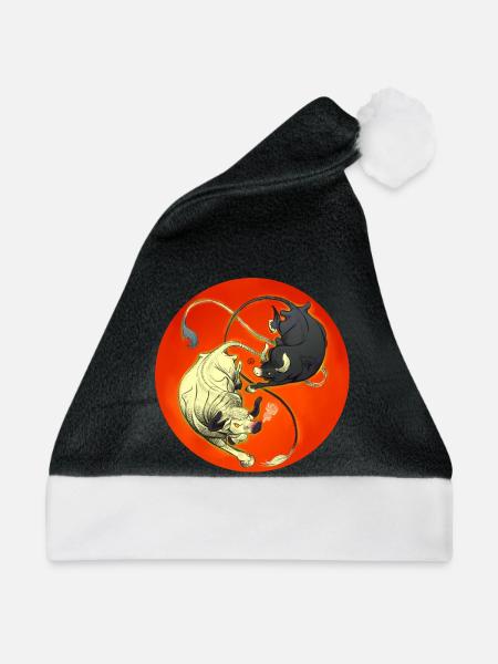 Stierduell im Feuerrad - Weihnachtsmütze - Schwarz/Weiß