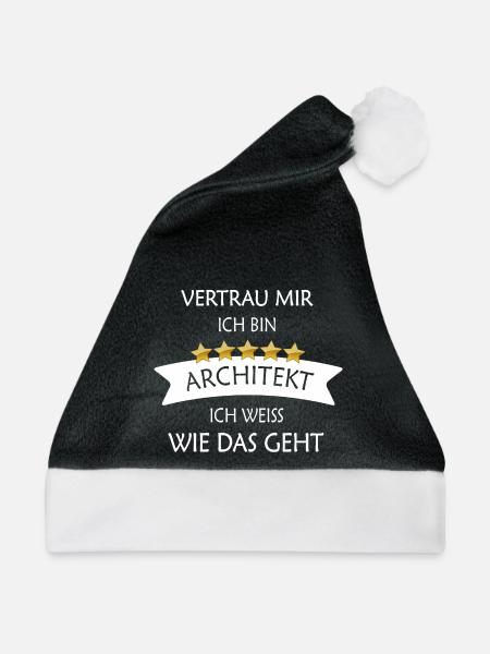 Vertrau mir Architekt - Weihnachtsmütze - Schwarz/Weiß