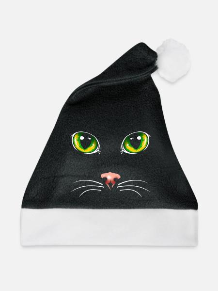 Black cat eyes - Weihnachtsmütze - Schwarz/Weiß - Vorne