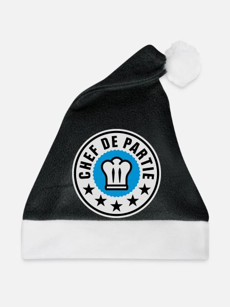 Chef de Partie - Weihnachtsmütze - Schwarz/Weiß - Vorne