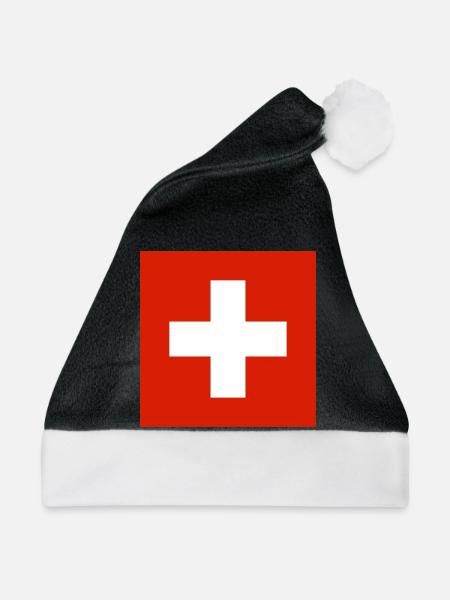 Schweiz - Weihnachtsmütze - Schwarz/Weiß