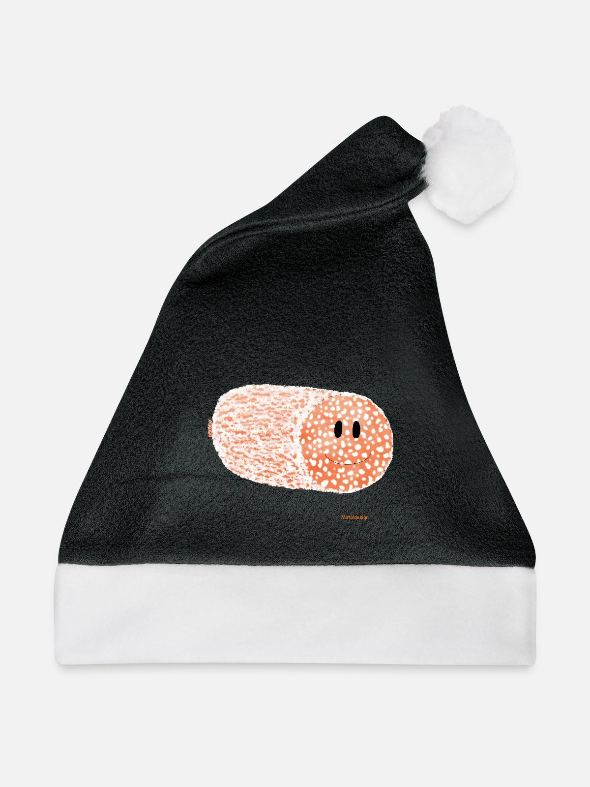 Salami - Weihnachtsmütze - Schwarz/Weiß - Vorne
