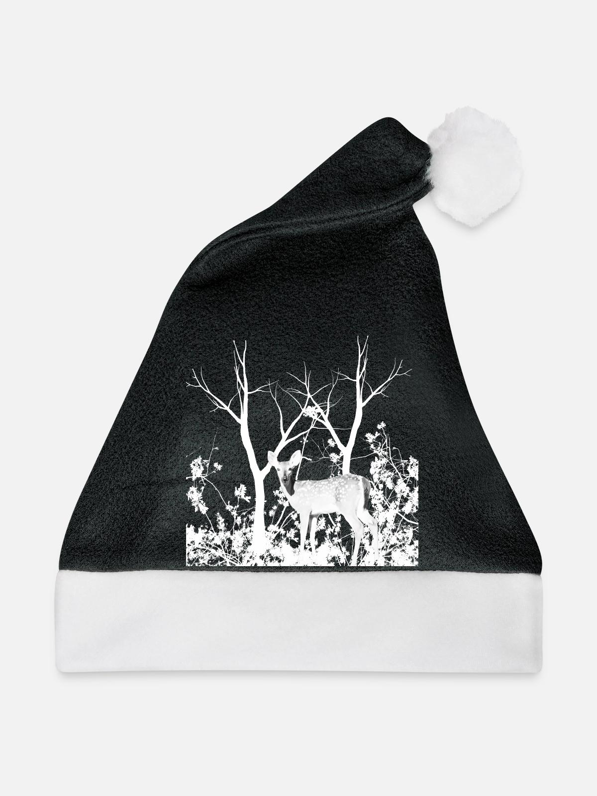 deer - Weihnachtsmütze - Schwarz/Weiß - Vorne