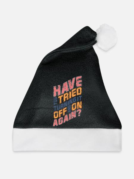 Lustiger Spruch IT Nerd Geek Computer Humor - Weihnachtsmütze - Schwarz/Weiß - Vorne