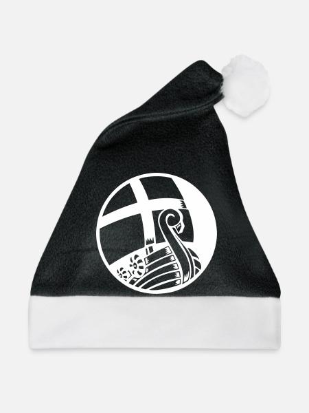 Wikingerschiff - Kogge - Weihnachtsmütze - Schwarz/Weiß - Vorne