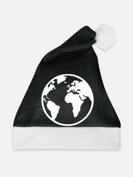 Erde - Weihnachtsmütze - Schwarz/Weiß - Vorne