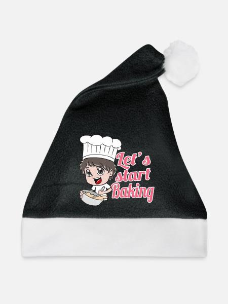 Backen Essen - Weihnachtsmütze - Schwarz/Weiß