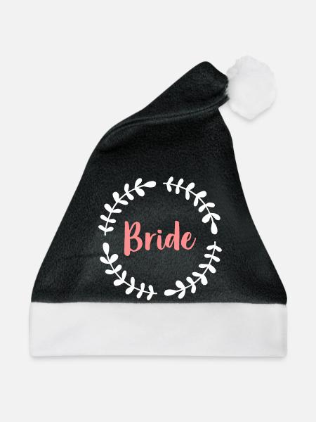 Bride Blätterkranz Junggesellinnenabschied - Weihnachtsmütze - Schwarz/Weiß - Vorne
