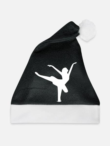 Sprung einer Tänzerin Silhouette - Weihnachtsmütze - Schwarz/Weiß - Vorne