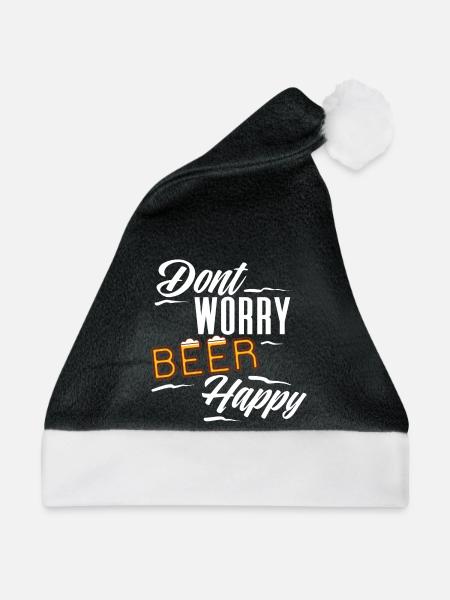 Beer Bier - Weihnachtsmütze - Schwarz/Weiß