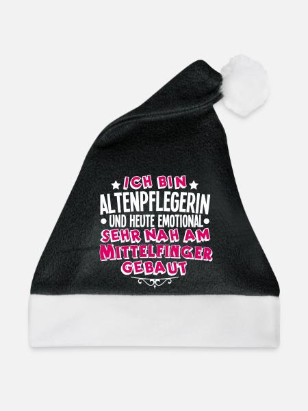Altenpflegerin - Weihnachtsmütze - Schwarz/Weiß - Vorne