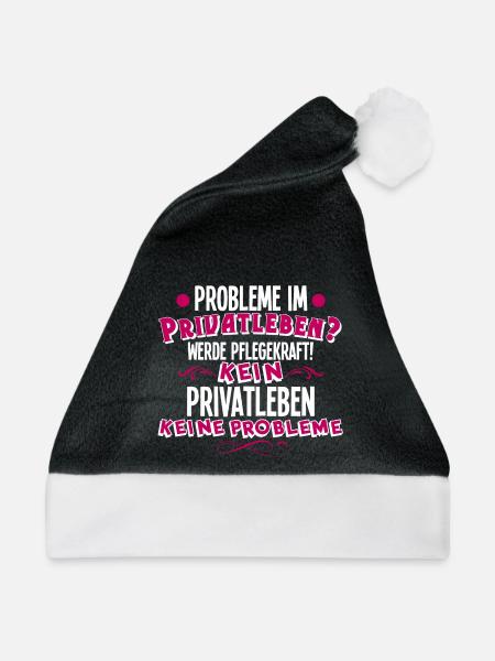 Pflegekraft - Weihnachtsmütze - Schwarz/Weiß