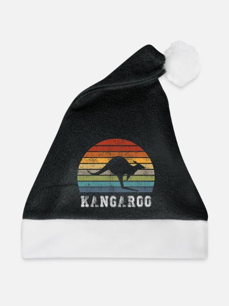 Känguru Vintage Design / Geschenk - Weihnachtsmütze - Schwarz/Weiß