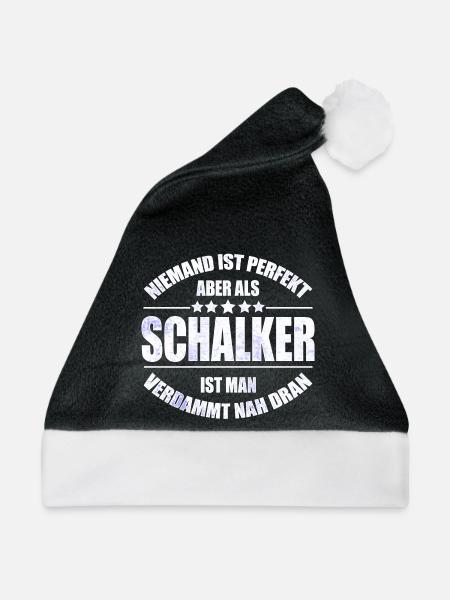 Schalker Fan Design Geschenkidee - Weihnachtsmütze - Schwarz/Weiß