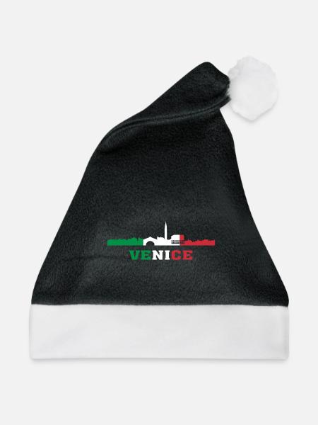 Wahrzeichen der Stadt Venedig Italien Wahrzeichen, Venezia Italia - Weihnachtsmütze - Schwarz/Weiß - Vorne