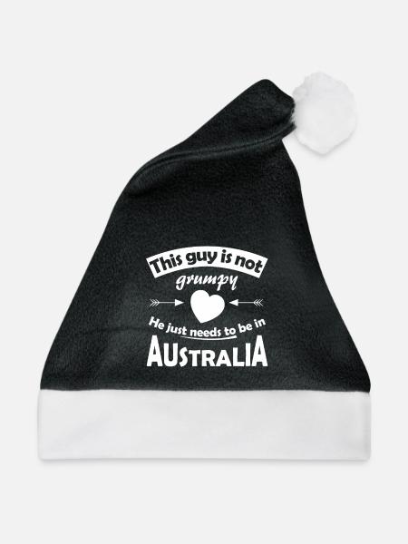 Australien Ferien - Weihnachtsmütze - Schwarz/Weiß - Vorne
