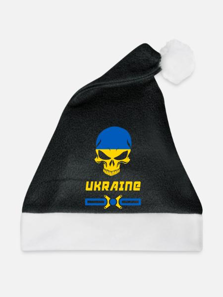 Ukraine Totenkopf Design / Geschenkidee - Weihnachtsmütze - Schwarz/Weiß